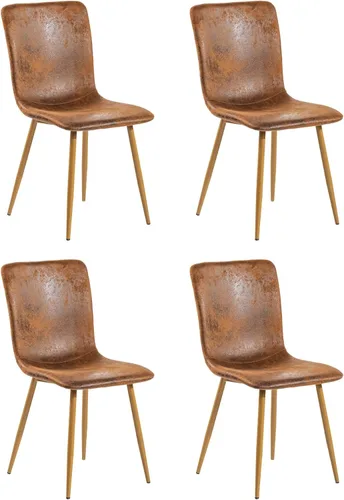 Miniatura 10 de COZYCASA Juego de 4 sillas de comedor, estilo moderno de mediados de siglo, sillas auxiliares de comedor con patas de metal, cómodas para cocina