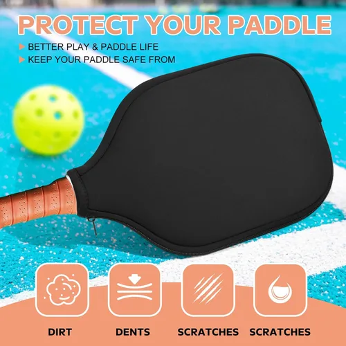 Miniatura 5 de 2 Pcs Pickleball Paddle Covers, Universal Case Size - 8.6 x 12.2 inches Zippered Racket Sleeve, Durable Neoprene Paddle Cover, Paddle Storage Bag