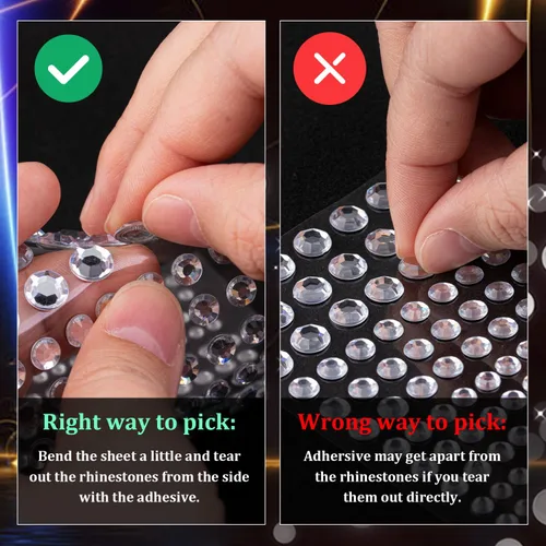 Miniatura 5 de Juego de 12 hojas de calcomanías para la cara, 2 con 7 colores, diamantes de imitación autoadhesivos de forma mixta, con pegamento de maquillaje