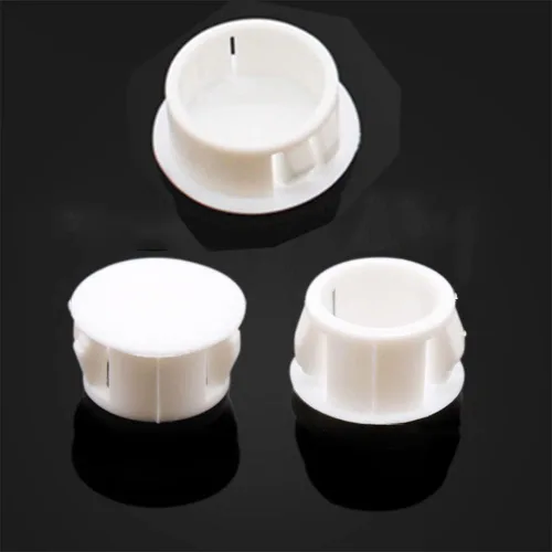 Miniatura 3 de Tapones de agujero blanco de 1/2 pulgada, 30 tapones de plástico tipo rasante a presión en tubo de orificio de bloqueo, tapas de extremo de tubo