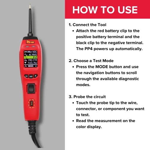 Miniatura 5 de Power Probe IV - [Herramienta de prueba de diagnóstico automotriz, medidor de voltios digital, resistencia de corriente CA/CC, probador de circuito]