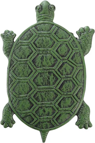 Miniatura 4 de MDLUU Paquete de 3 escalones de tortuga, losa de hierro fundido, piedra decorativa de tortuga para pasarela de jardín, cama de flores
