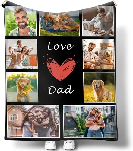 Miniatura 15 de Mantas personalizadas con fotos para mujeres y hombres, regalos de cumpleaños conmemorativos, manta personalizada de franela suave con mis propias
