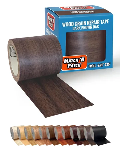 Miniatura 20 de MATCH 'N PATCH Cinta de Reparación de Veta de Madera Realista - Cinta Adhesiva Duradera Multiusos para Muebles, Pisos, Gabinetes, Ventanas, Puertas