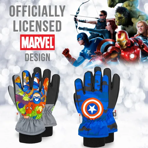 Miniatura 6 de Spiderman - Guantes de nieve para niños, guantes de hombre araña, guantes impermeables Thinsulate 3M, guantes de invierno para niños