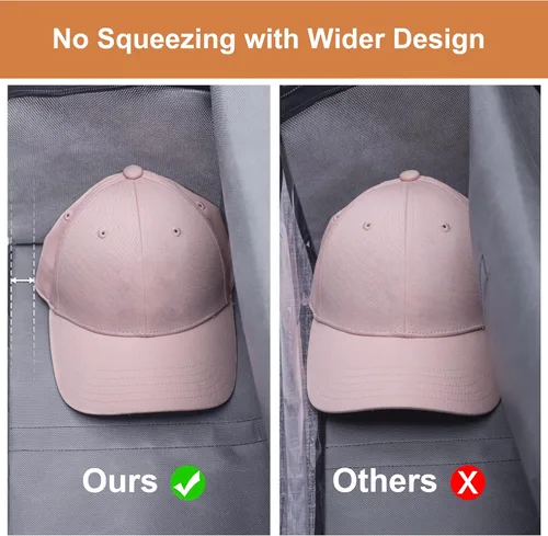Miniatura 4 de KIMBORA Organizador de 2 piezas de sombreros anchos para gorras de béisbol con 2 asas resistentes, soporte para sombreros, caja de tapa gris
