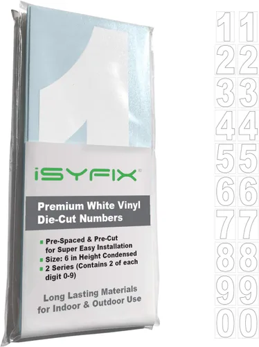 Miniatura 31 de iSYFIX Calcomanías de Números de Vinilo Verde Manzana – 1.5 Pulgadas Autoadhesivas (2 Juegos) – Calcomanía Premium Troquelada y Pre-espaciada