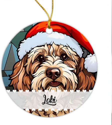 Miniatura 24 de Airedale Terrier - Adorno de Navidad para perro, regalo para Acción de Gracias, perros personalizados con sombrero de Navidad, adornos de Airedale