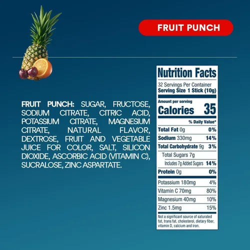 Miniatura 8 de DripDrop ORS Hydration - Paquetes de electrolitos en polvo - Ponche de frutas - 32