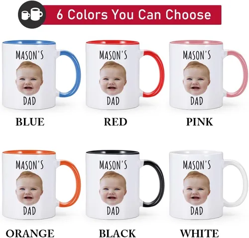 Miniatura 8 de Taza de café personalizada, tazas personalizadas con la cara de tus hijos, taza de bebé personalizada con nombre, taza con foto personalizada