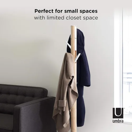 Miniatura 6 de Umbra Perchero Flapper, Colgador de Ropa, Soporte para Paraguas y Organizador de Sombreros, Ideal para Entrada, Blanco Natural