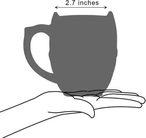 Miniatura 3 de SQOWL Taza de café 3D bonita taza de búho de cerámica con cuchara Tazas de té para mujeres y niñas 12 oz Cian