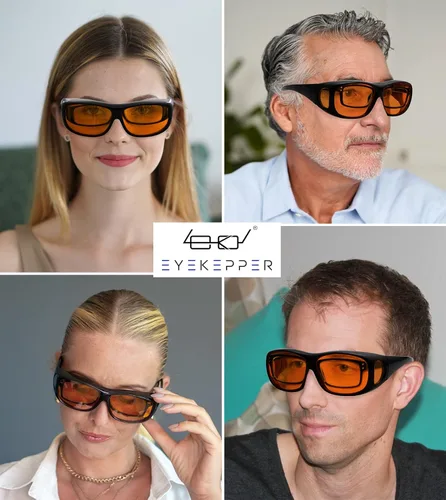 Miniatura 2 de Eyekepper 100% reducción de luz azul, enormes lentes de computadora con bloqueo azul y lentes ámbar adicionales, color negro 1806-negro-100% bloqueo
