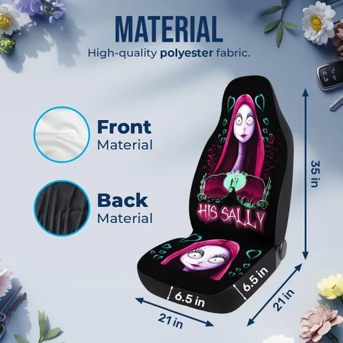Miniatura 5 de GENANY Horror Nightmare Skellington - 2 fundas de asiento delantero para automóvil, camión, SUV, regalos de Navidad, funda de asiento de cubo