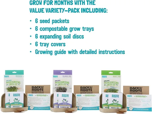 Miniatura 4 de Back to the Roots Kit de cultivo Microgreen DIY, paquete de 6 variedades de cultivo y plantas de interior fáciles de cultivar (paquete de 6)