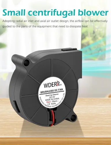 Miniatura 5 de Ventilador centrífugo de turbina de 1.969 in x 0.591 in Mini USB 5V Ventilador sin escobillas 5015 para impresora 3D, casco, enfriador de proyectos