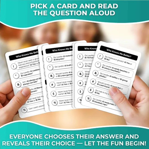 Miniatura 2 de QUOKKA ¿Quién sabe mejor? - Original - Juego de trivia de cartas para la familia Preguntas divertidas y educativas para familias Apto para niños