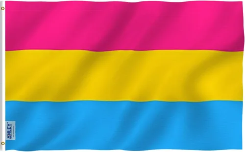 Anley Fly Breeze - Bandera del orgullo pansexual de 3 x 5 pies, color vivo y a prueba de decoloración, cabecera de lona y doble costura, banderas