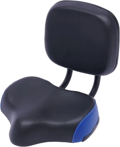 Miniatura 11 de Asiento de bicicleta con respaldo de gran tamaño, cómodo, repuesto de silla de montar de bicicleta, espuma viscoelástica suave, acolchado de piel