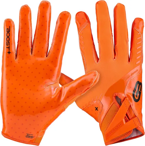 Miniatura 15 de Guantes de fútbol Grip Boost - Tecnología Stealth 6.0 Boost Plus adhesiva sólida - Guantes de fútbol para receptores amplios, tallas para hombres