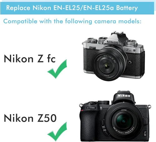 Miniatura 3 de EP-5G Cámara Adaptador de corriente alterna EN-EL25 ENEL25 EN-EL25a ENEL25a ENEL25a Batería ficticia para Nikon Z fc Zfc Z50 Z30 totalmente