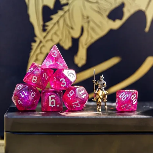Miniatura 2 de DND - Juego de 42 dados poliédricos de Calabozos y Dragones para juegos de mesa D&D RPG MTG, dados a granel con coloridas bolsas de cordón y bandeja