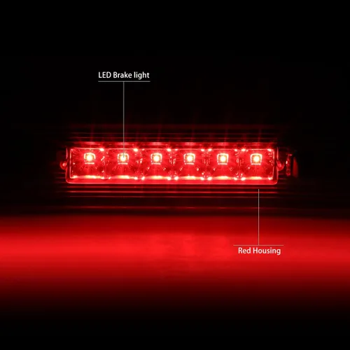 Miniatura 2 de DNA MOTORING 3BL-JLIR08-LED-RD - Luz de freno LED de tercera cola con lente roja [compatible con Jeep Liberty 08-12] Rojo