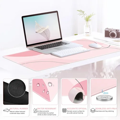 Miniatura 4 de iCasso Alfombrilla Grande para Mouse Gaming con Soporte de Muñeca, Alfombrilla de Escritorio, Mousepad XXL 4 en 1 + Reposamuñecas para Teclado +