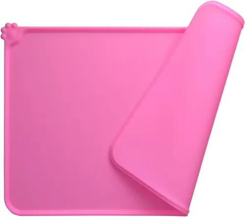 Miniatura 10 de Guardians Tapete de silicona para cuenco de perro y gato, tapete antideslizante para alimentación de mascotas, impermeable, gris, 18.5 x 11.8