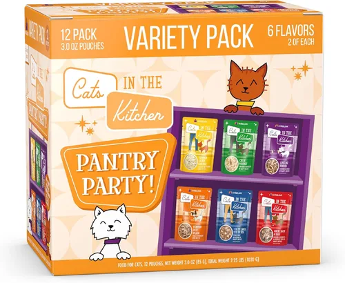 Miniatura 12 de Weruva Gatos en la Cocina, 1 si es por tierra, 2 si es por mar con atún, ternera y salmón en salsa, comida para gatos, 3 onzas, sobre (paquete de 12)