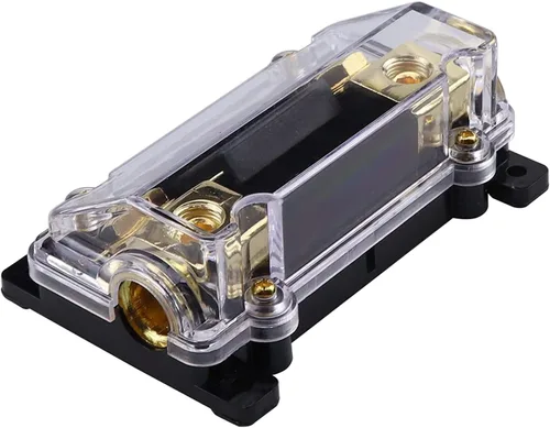 Miniatura 3 de ZOOKOTO Portafusibles de 100 A, audio estéreo para automóvil, soporte de fusibles ANL en línea de calibre 0, 2, 4, con fusible ANL de 100 amperios