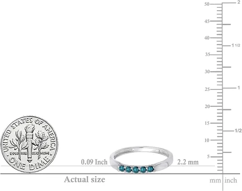 Miniatura 154 de Dazzlingrock Collection Anillo de boda redondo de 5 piedras preciosas o diamantes para mujer en oro macizo de 10 K/14 K/18 K