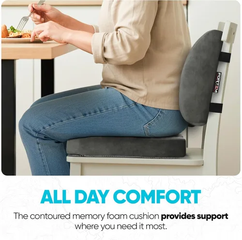 Miniatura 8 de FORTEM Cojín para Silla de Oficina, Cojín para Silla de Oficina, Almohada de Apoyo Lumbar para Silla de Oficina, Espuma Viscoelástica para Aliviar