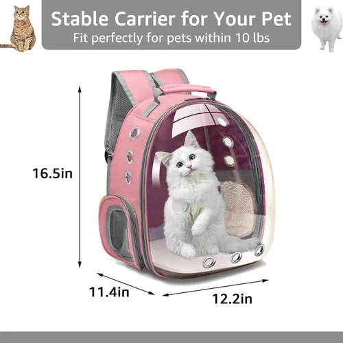 Miniatura 2 de Henkelion - Mochila con cápsula espacial para transportar gatos, perros pequeños o mascotas; adecuada para senderismo, portamascotas aprobado por