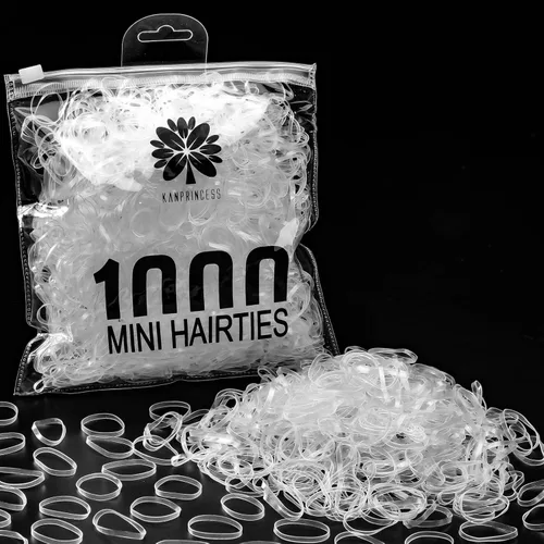 Miniatura 11 de KANPRINCESS 1000 bandas de goma para el cabello (negro)
