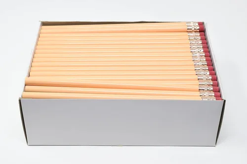 Pencil Guy Lápices redondos en blanco Crema 144 a una caja: No afilados
