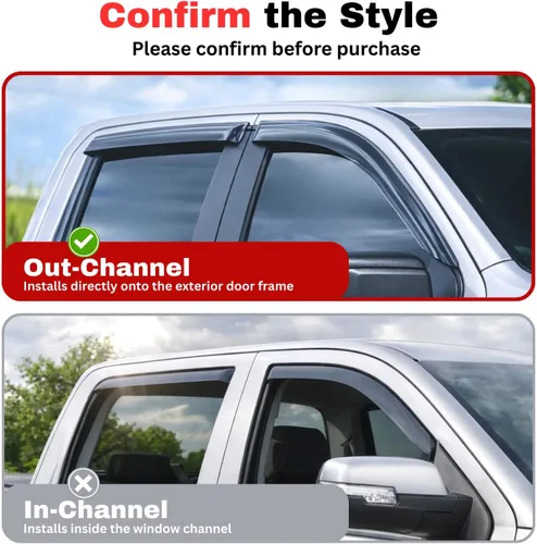 Miniatura 12 de KPY Visor de ventana compatible con Kia Soul 2009-2013, Protector contra lluvia de 4 unidades, deflectores de ventilación de ventana lateral