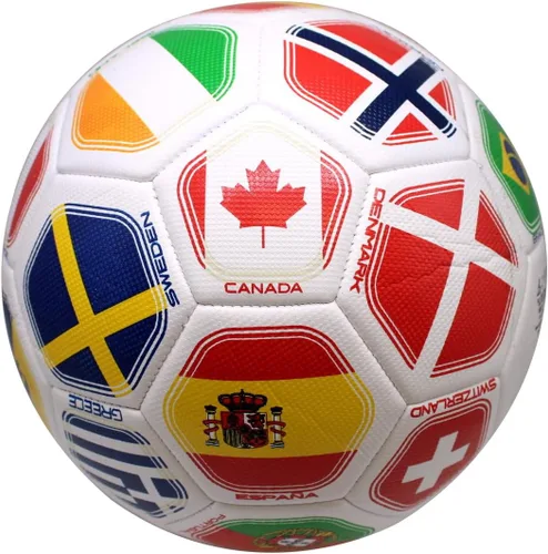 Miniatura 5 de Balón de fútbol al aire libre con bandera mundial 2026 para entrenamiento de bandera mundial, tamaño 5 (grado S)