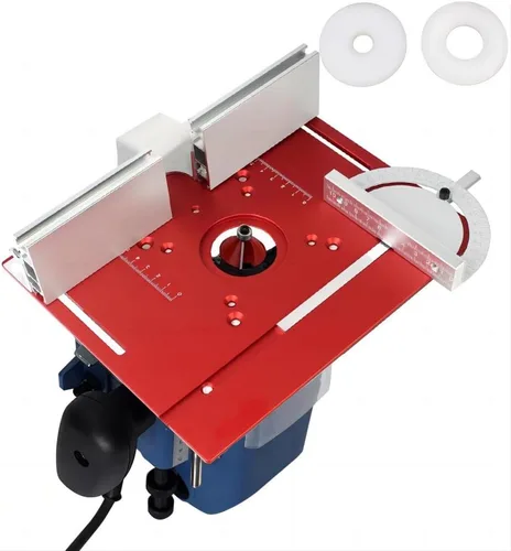 Miniatura 4 de Placa de inserción de mesa de enrutador de aluminio,Bancos de carpintería Router Placa Flip con guía de calibre de inglete Soportes deslizantes