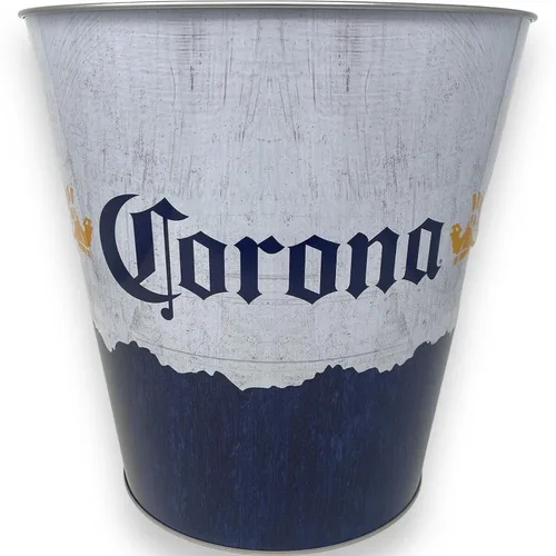 SOTT Corona - Papelera de metal cónico, estilo vintage, estilo retro, decoración del hogar (10.5 pulgadas de diámetro x 11 pulgadas de alto)