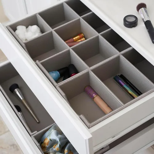Miniatura 3 de Household Essentials Caja organizadora de cajones profundos gris 725-1 para almacenamiento 12 x 4 x 3.13 pulgadas, color plateado