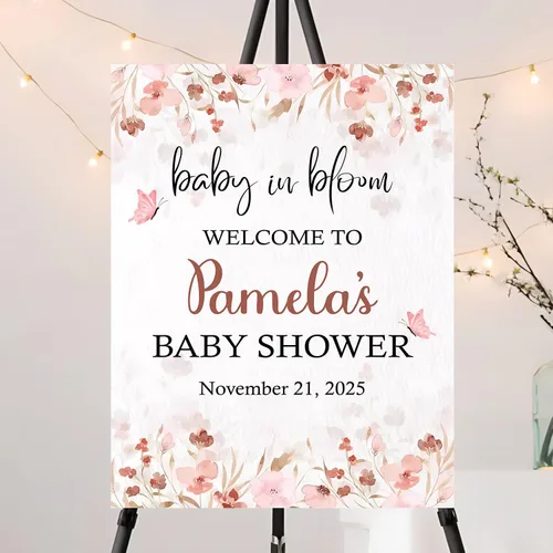 Miniatura 4 de Letrero personalizado de Baby In Bloom, letreros de bienvenida para baby shower, decoraciones de baby shower, baby shower, letrero de bebé
