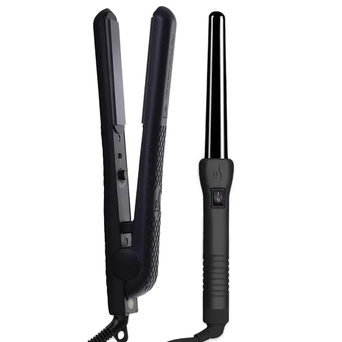 Herstyler Forever Plancha alisadora, alisadora de pelo de cerámica y rizador de cerámica HerStyler Grande, juego de 1 pulgada