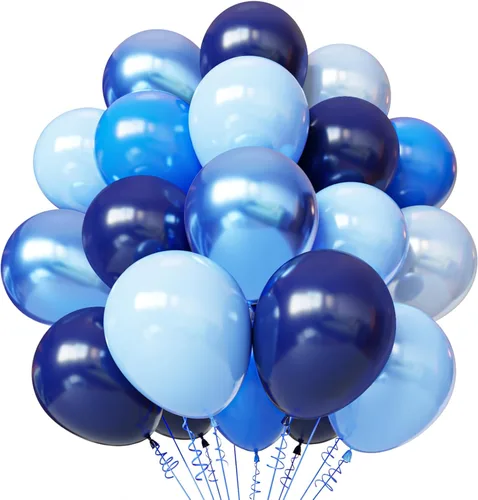 Miniatura 26 de Globos negros y dorados, kit de 50 globos de 12 pulgadas, globos de látex negros para decoraciones de cumpleaños, año nuevo, boda, graduación