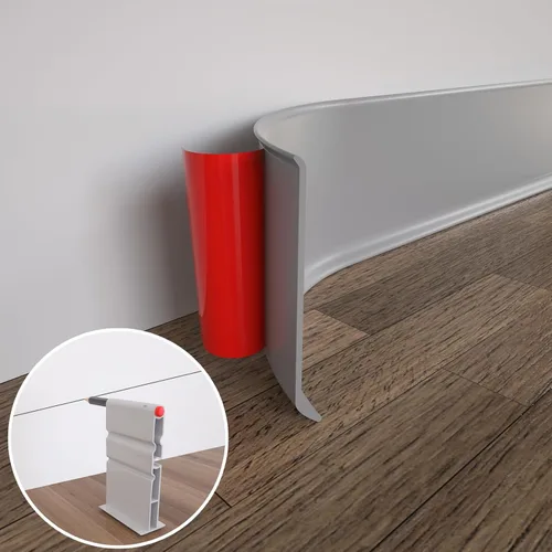 COUKIU Moldura Flexible para Zócalo, 4 Pulgadas x 60 Pies Base de Pared de Vinilo Autoadhesivo Base Cove, Moldura de Base de Pared de Goma Despegar