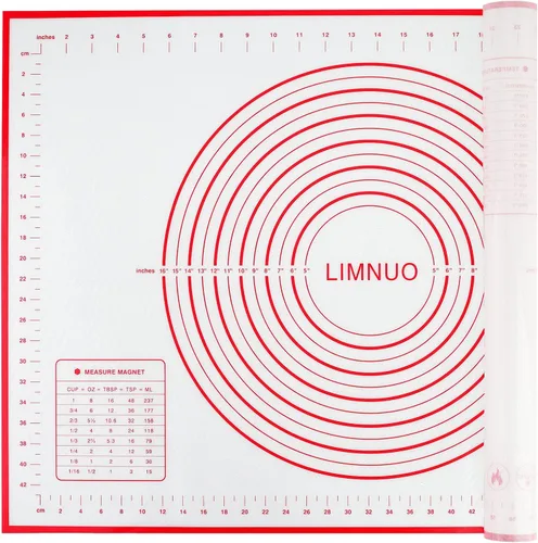 Miniatura 7 de Alfombrilla de silicona para hornear, masa enrollable antiadherente con medidas para hacer pasteles, pizza, galletas, fondant, extra gruesa