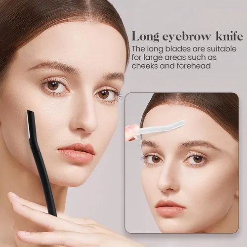 Miniatura 3 de Maquinilla de afeitar para cejas, rasuradora facial Dermaplane para mujer, afeitadora de cejas (8 unidades), eliminación de pelusa de melocotón