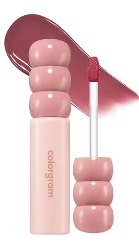 Miniatura 19 de COLORGRAM FRUITY GLASS GLOSS 01 GRAPE BLACK Brillo labial brillante no pegajoso con brillo similar al vidrio Lápiz labial hidratante de larga