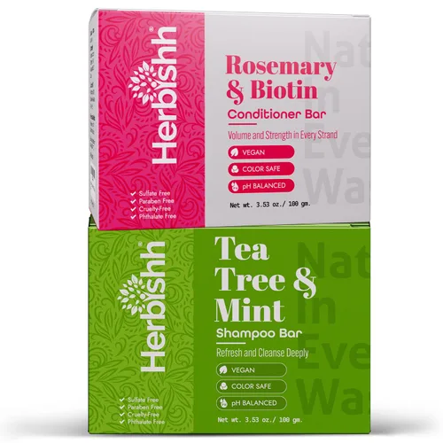 Miniatura 13 de Herbishh Barra de champú de aceite de ricino + barra de acondicionador de aceite de coco, juego nutritivo de cuidado del cabello sólido para cabello