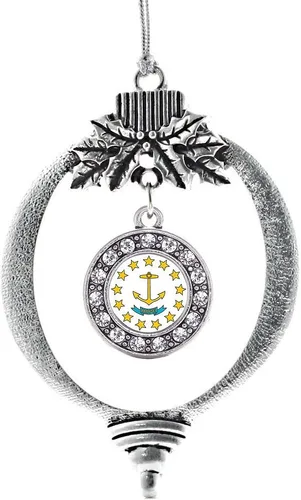 Miniatura 159 de Inspired Silver - Twin One - Adorno festivo de Navidad de plata - Adorno festivo de árbol de Navidad con dije de círculo y circonita cúbica